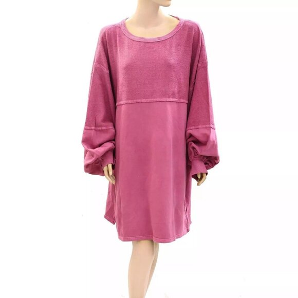 Free People We The Free Coastal Solid Crew Sweatshirt Top Oversized L NEW 274222 - Picture 4 of 8